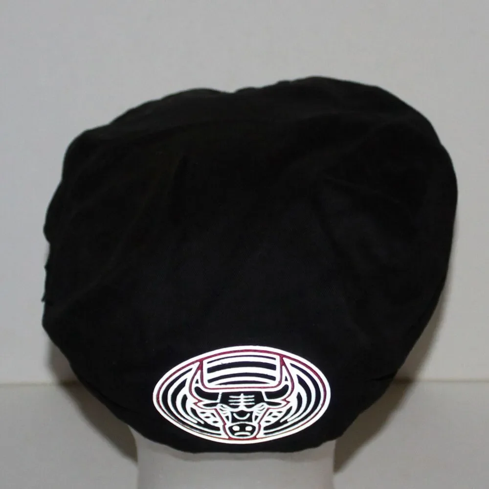 rare Vintage Chicago Bulls Adidas Flat Cap hat NBA black cotton canvas logo